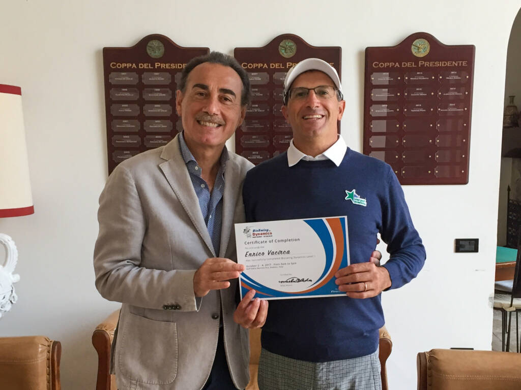 Michele Tribuzio con il maestro di golf Enrico Vacirca