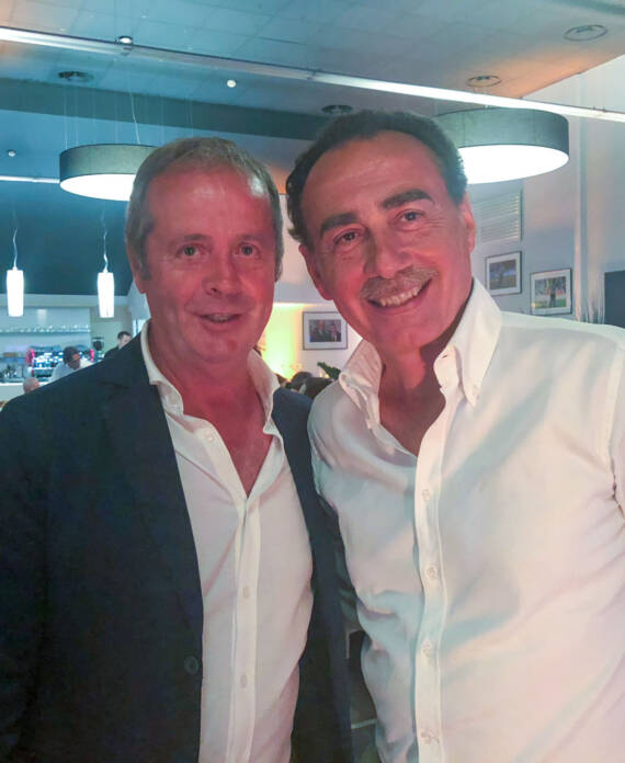 Zio Mike con il calciatore Beppe Dossena, campione del mondo 1982