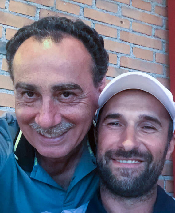 Zio Mike con il calciatore Mirko Vucinic